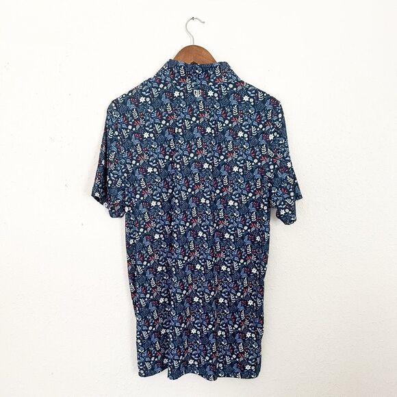 Graham Luxe Polo Golf Shirt Winter Flower Navy Collared New with Tags Medium - Picture 3 of 8